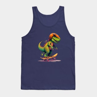 Skateboarding Dinosaur Tank Top